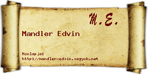 Mandler Edvin névjegykártya